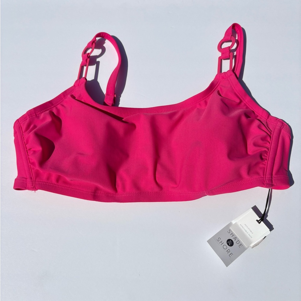 Shade & Shore Pink Bikini Top Adjustable Straps